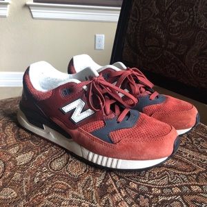 New Balance red sneakers (Madewell Collab)